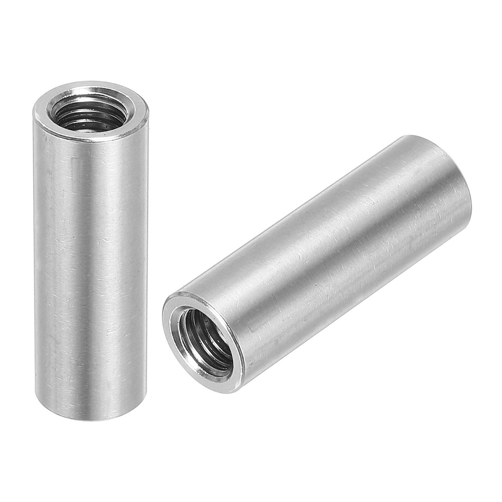6Pcs Round Connector Nuts, M8x30x12mm Coupling Nut Sleeve Rod Bar Stud Nut