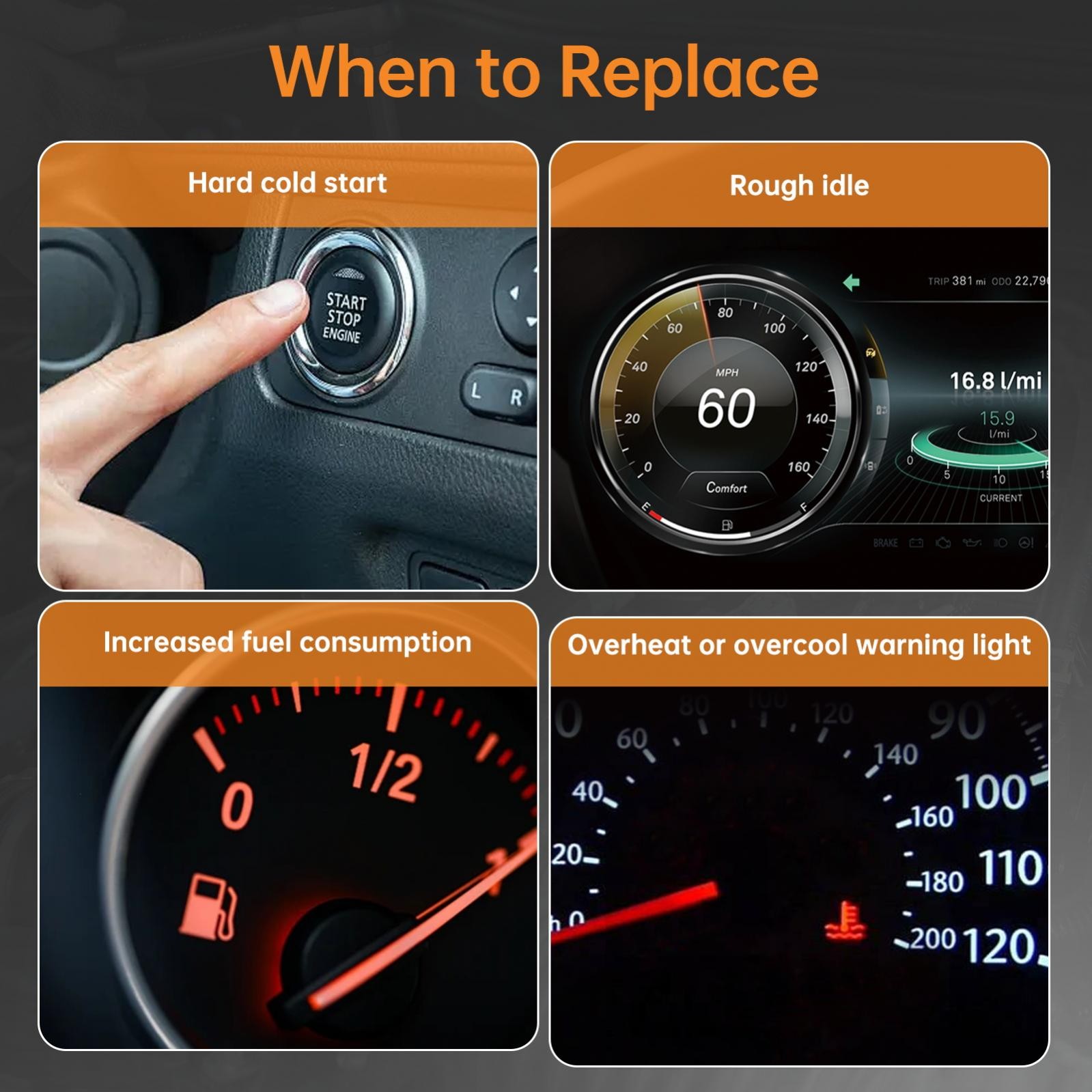 Replace 37870-PJ7-003/37760-P00-003 Cooling Fan Switch Water Temperature Sensor