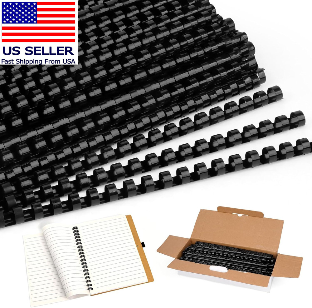 80 Pack Plastic Binding Combs, Comb Binding Spines 1/2 Inch, 80 Sheets, 19 Ring,
