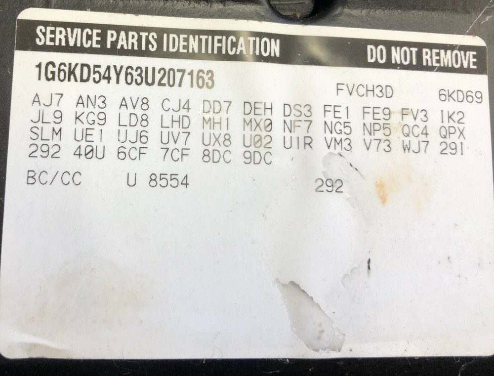02-05 Deville 02-04 Seville Code U1R Cassette CD Player Radio SOURCE Button