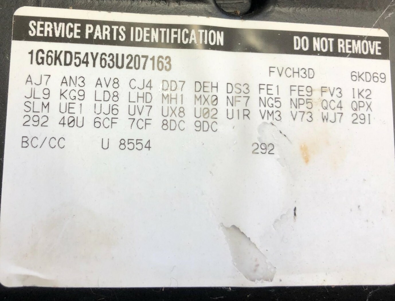 02-05 Deville 02-04 Seville Code U1R Cassette CD Player - Radio Top Access Panel