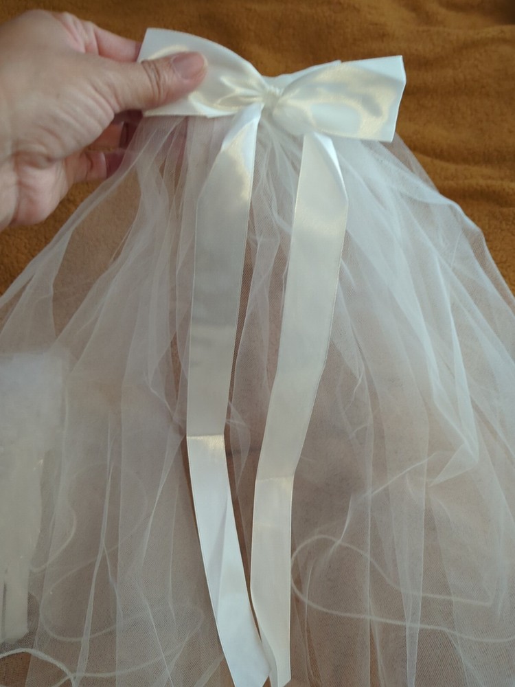 First Communion Veil And Gloves
