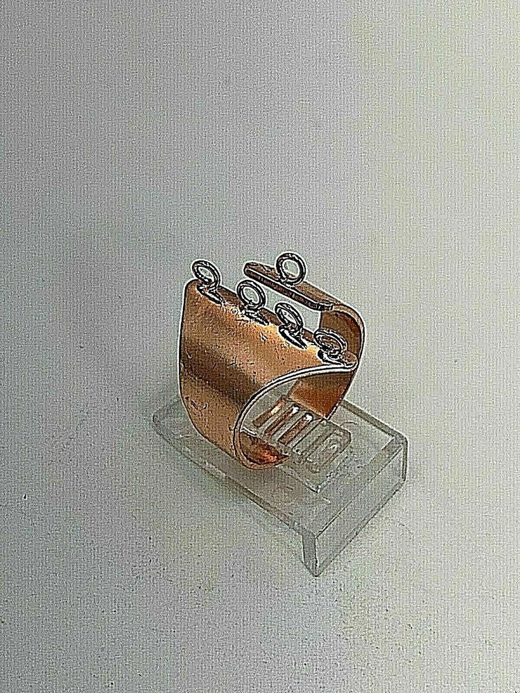 24 pcs ~ Copper Adjustable Ring Blanks with 5 Loops