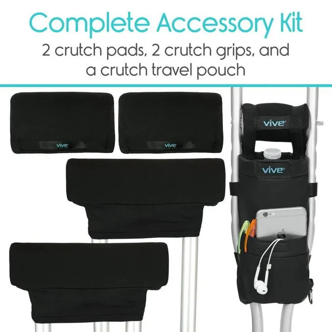 Vive - Crutch Accessory Kit - 5 Piece Kit - CSH1056BLK -