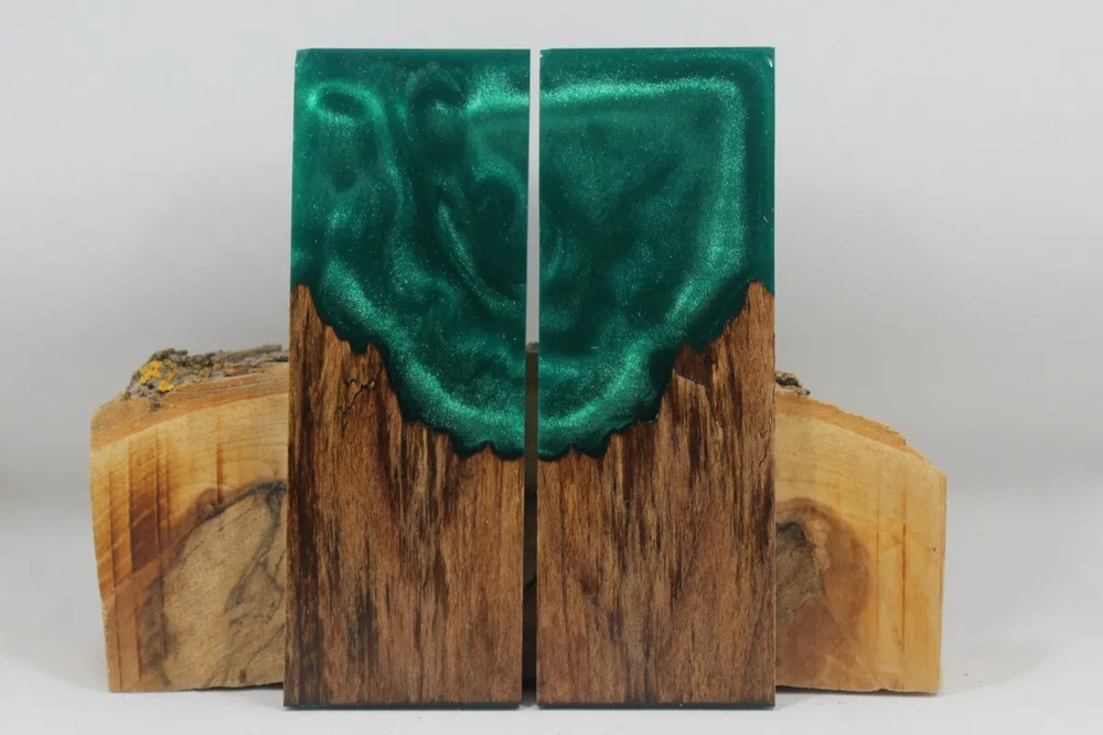 HYBRID STABILIZED MAPLE GREEN CUSTOM COMPOSITE KNIFE HANDLE MATERIAL (8176)