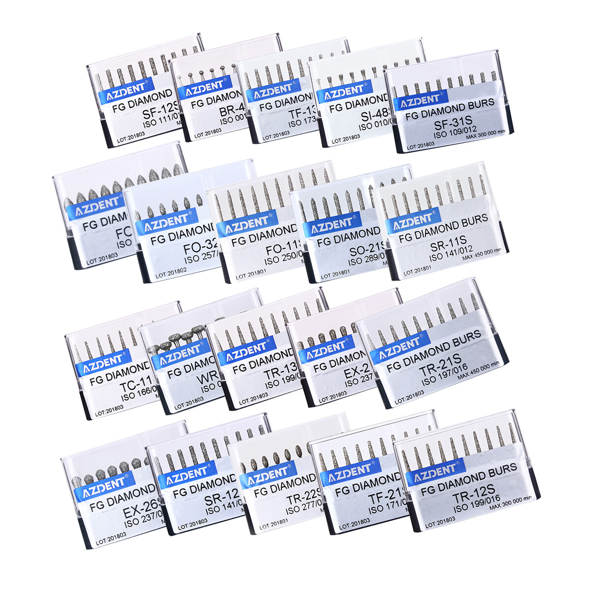 100pcs Dental Super Coarse Diamond FG Burs for High Speed Handpiece AZDENT