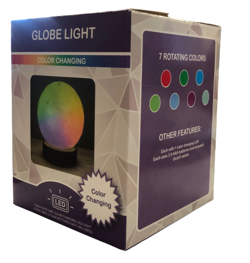 GLOBE LIGHT COLOR CHANGING LED USE 2XAAA Batteries( Not Included)