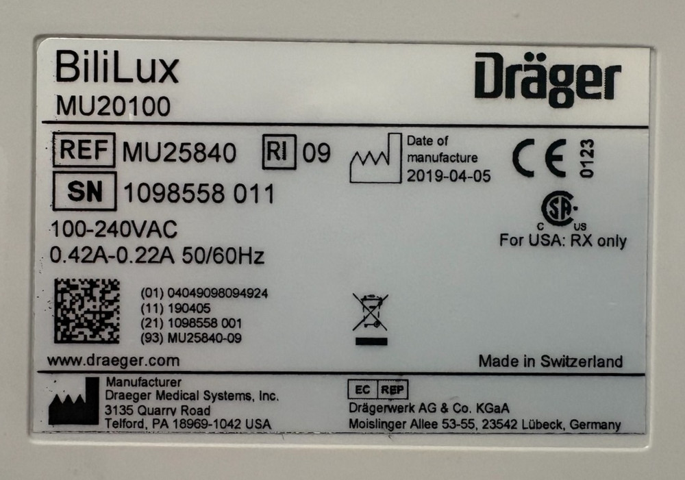 DRAGER BiliLux LED Phototherapy Light System