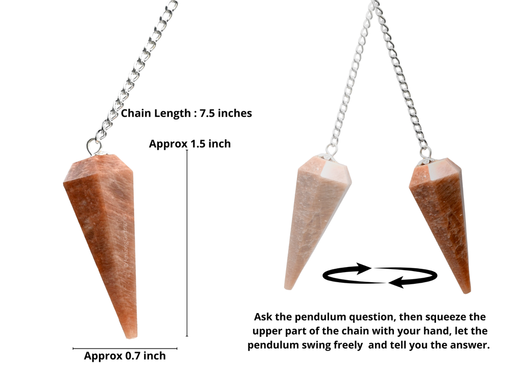 Peach Moonstone Dowsing Crystal Pendulum