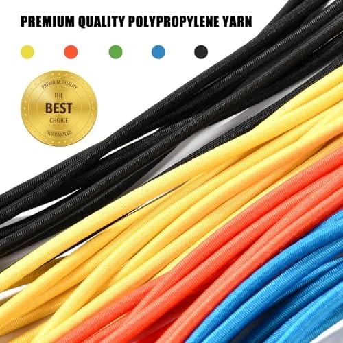 Small Bungee Cords with Hooks 12 Pack, 10" Mini Adjustable Rubber Stretchy