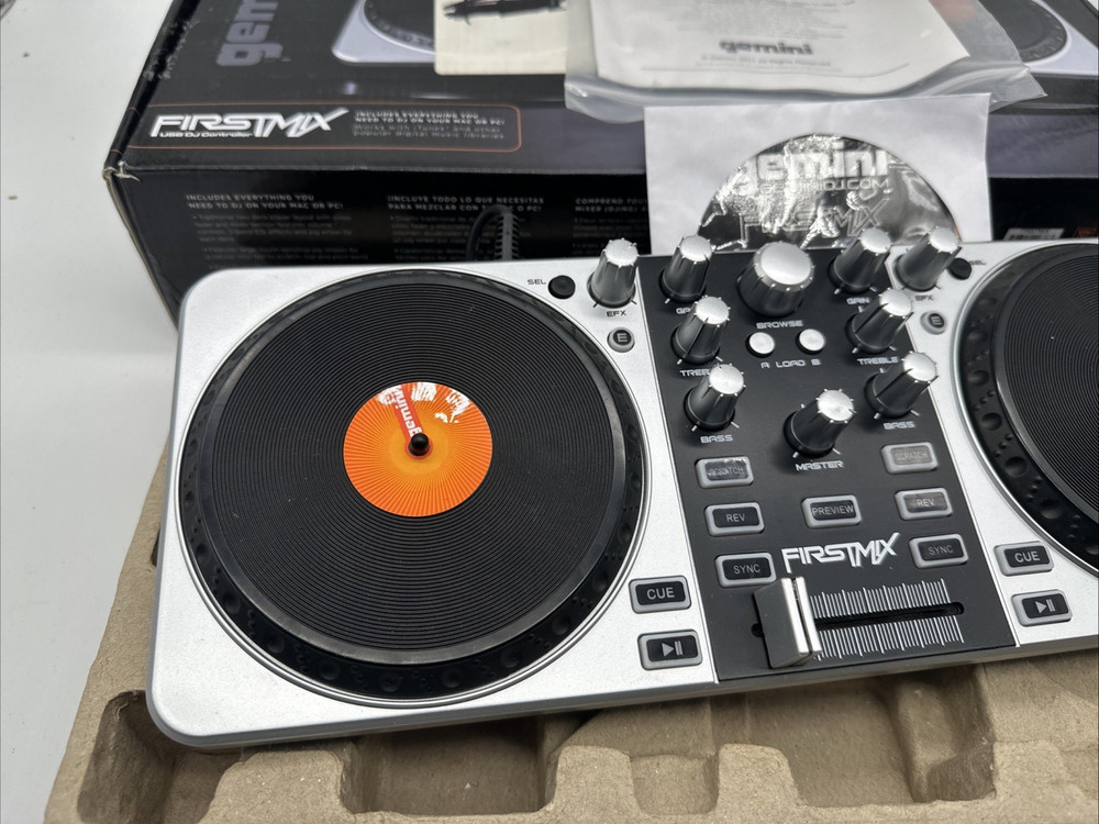 Gemini Firstmix Digital USB DJ Controller For PC for Microsoft & Apple w/ Disc