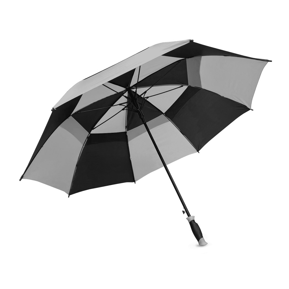 Double Canopy Golf Rain Umbrella Gray Black