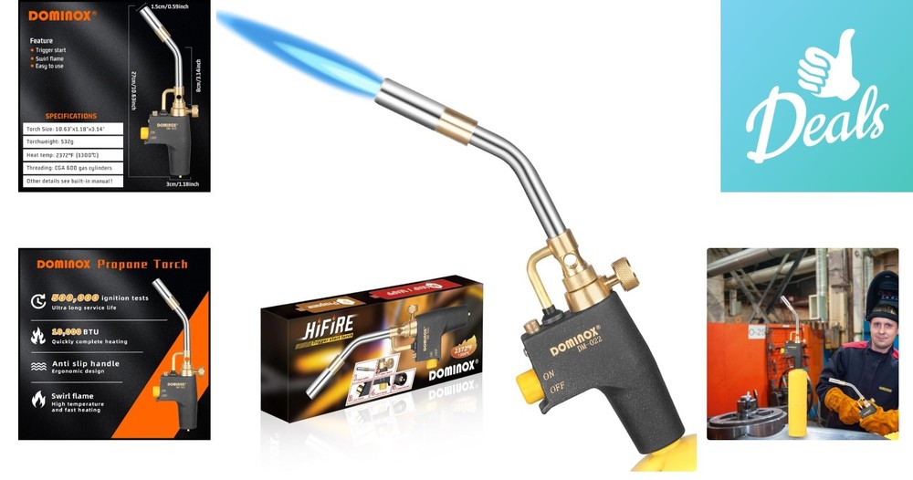 Durable Trigger Start High-Temperature Torch for Cooking, Welding & Crafting