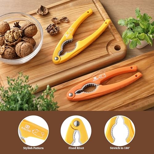 2PCS NutCracker, Kaloo Stainless Steel Nut Crackers for All Nuts, Nutcracker