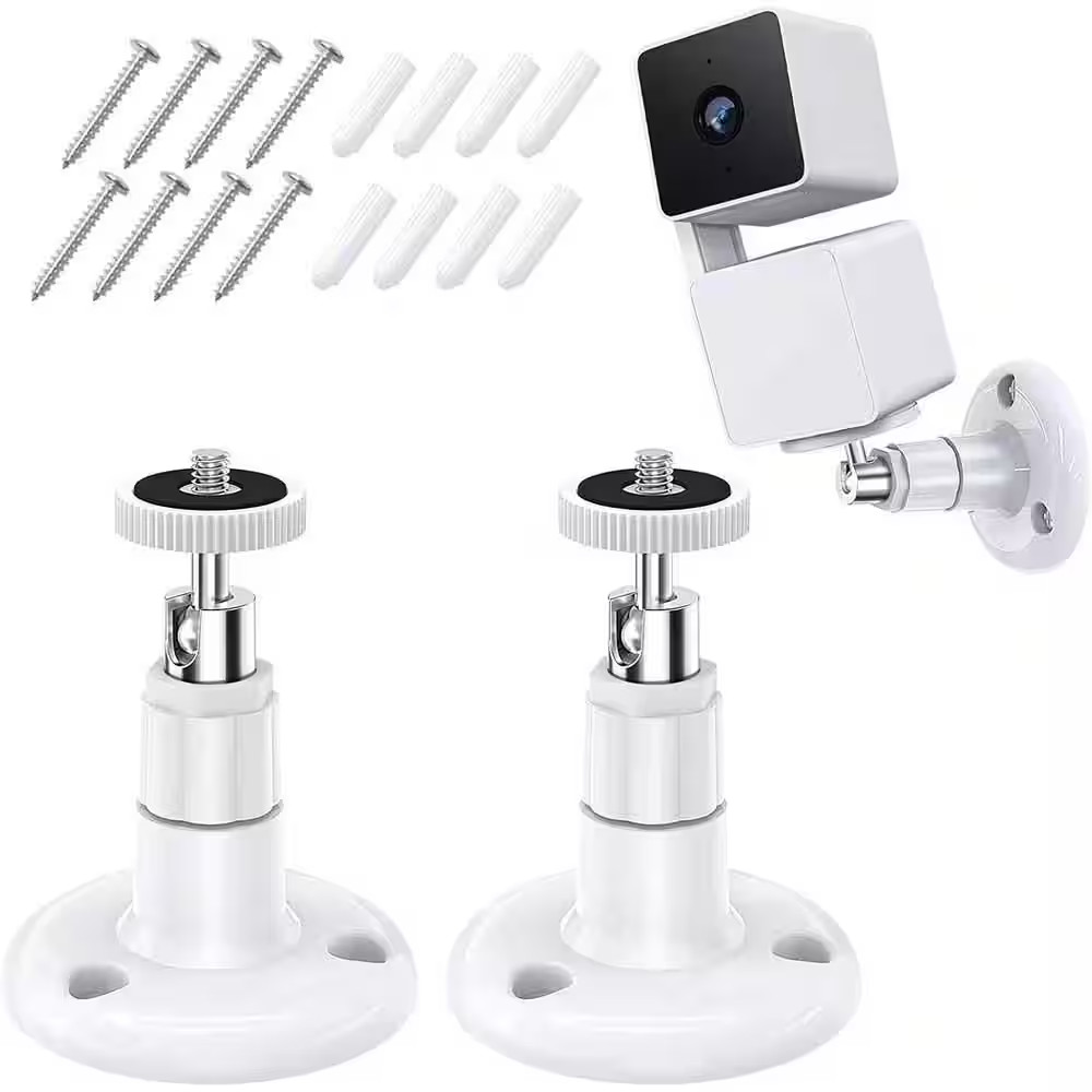 360° Swivel Adjustable Wall Mount for Security Cameras, 2-Pack