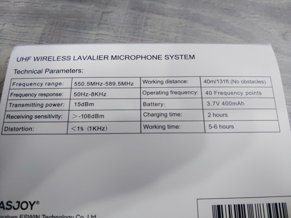 EASJOY UHD wireless Lavaliere Microphone System UWM02 PRO