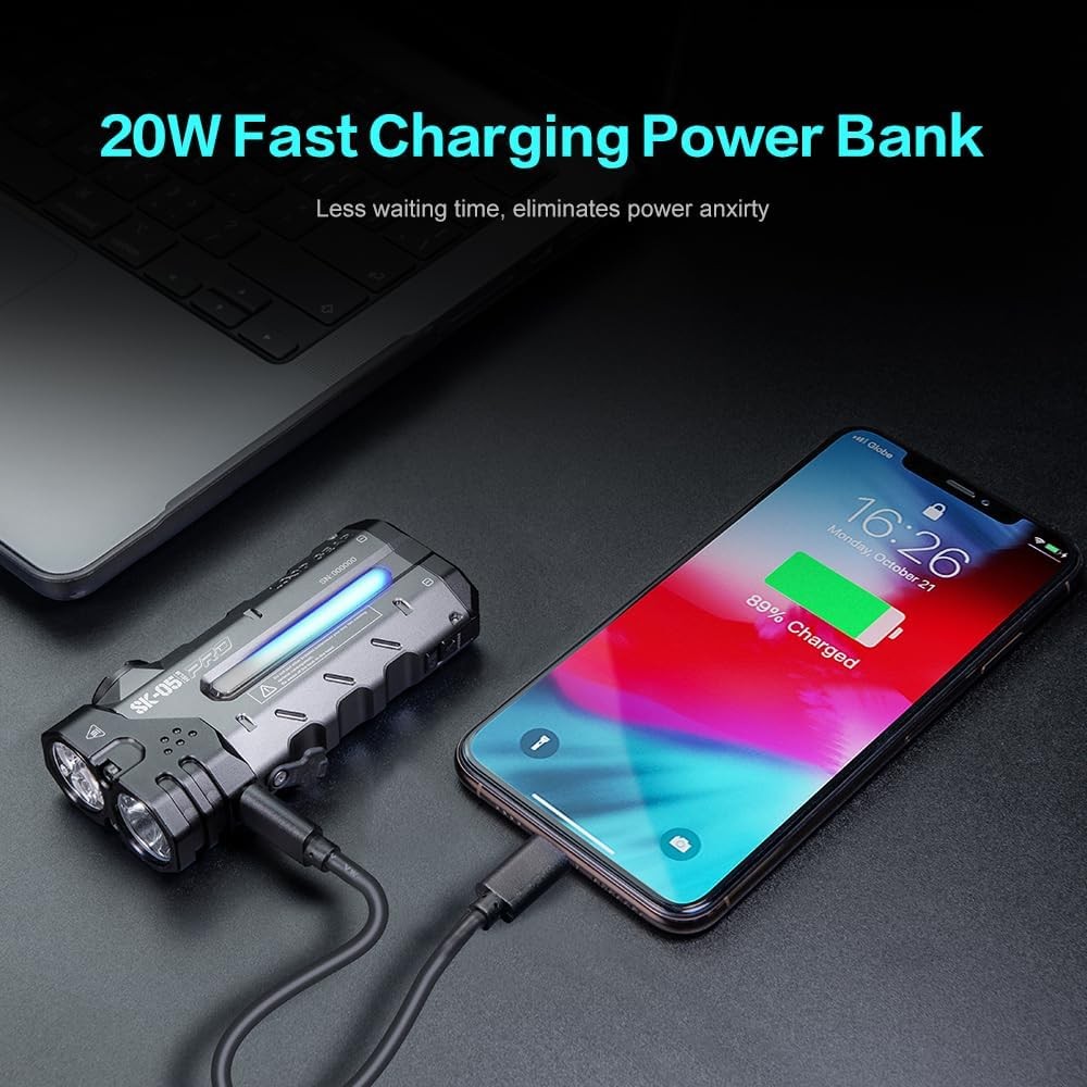 LOOP GEAR SK05Pro Flat LED Flashlight with 8000mAh Power Bank