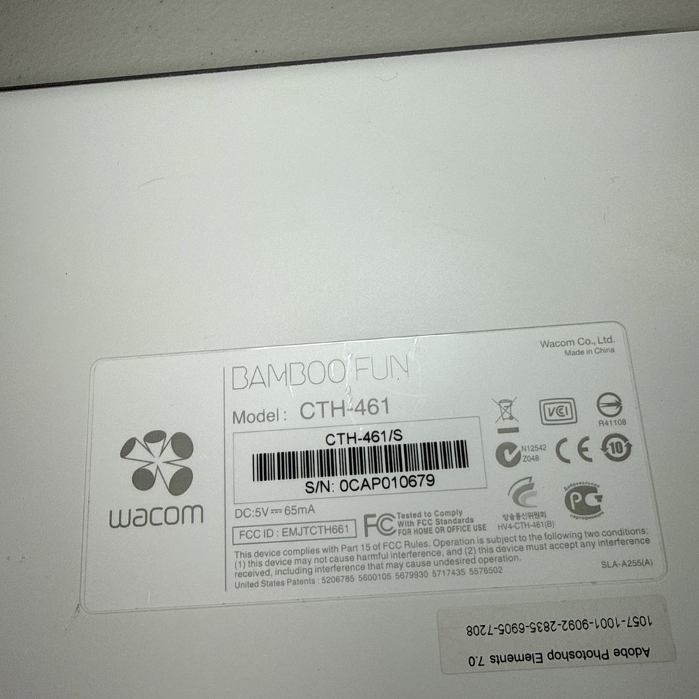 Wacom Bamboo Fun - CTH-461 USB Graphics Drawing Tablet Tested Working