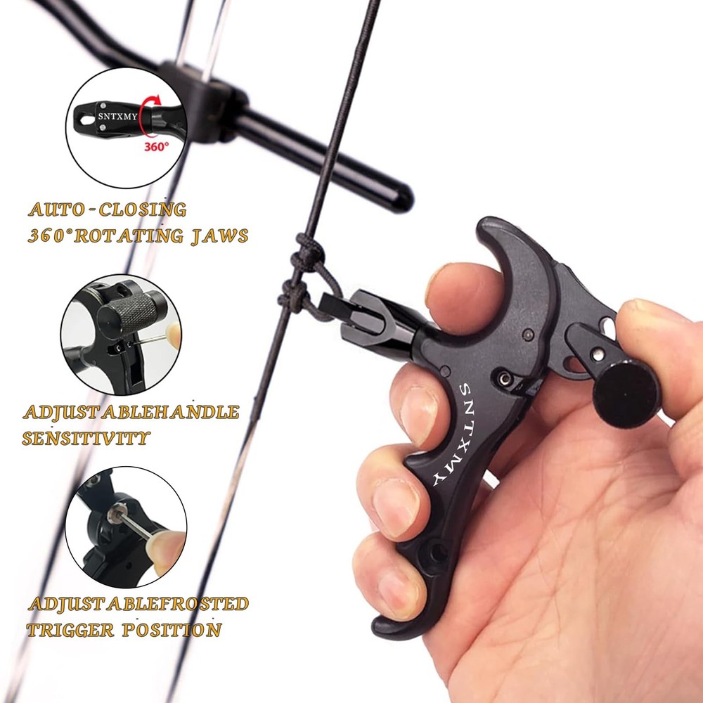 sntxmy Black Bow Release Aid for Compound Bow Archery Trigger
