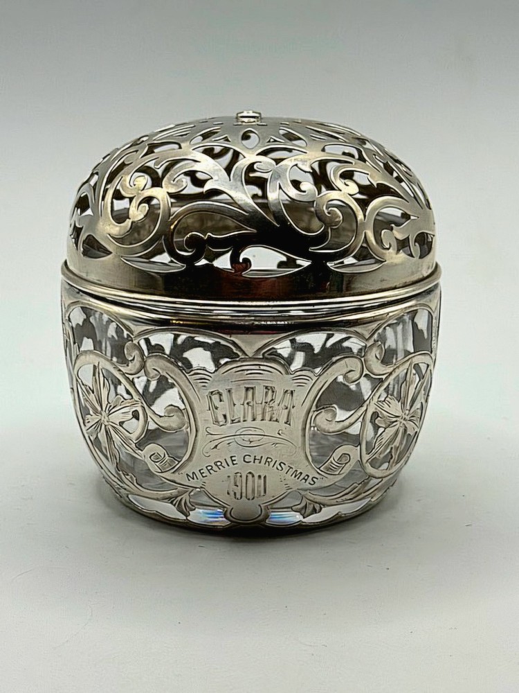 Antique Gorham Sterling Silver Cut Work String /Thread Holder . C1900.