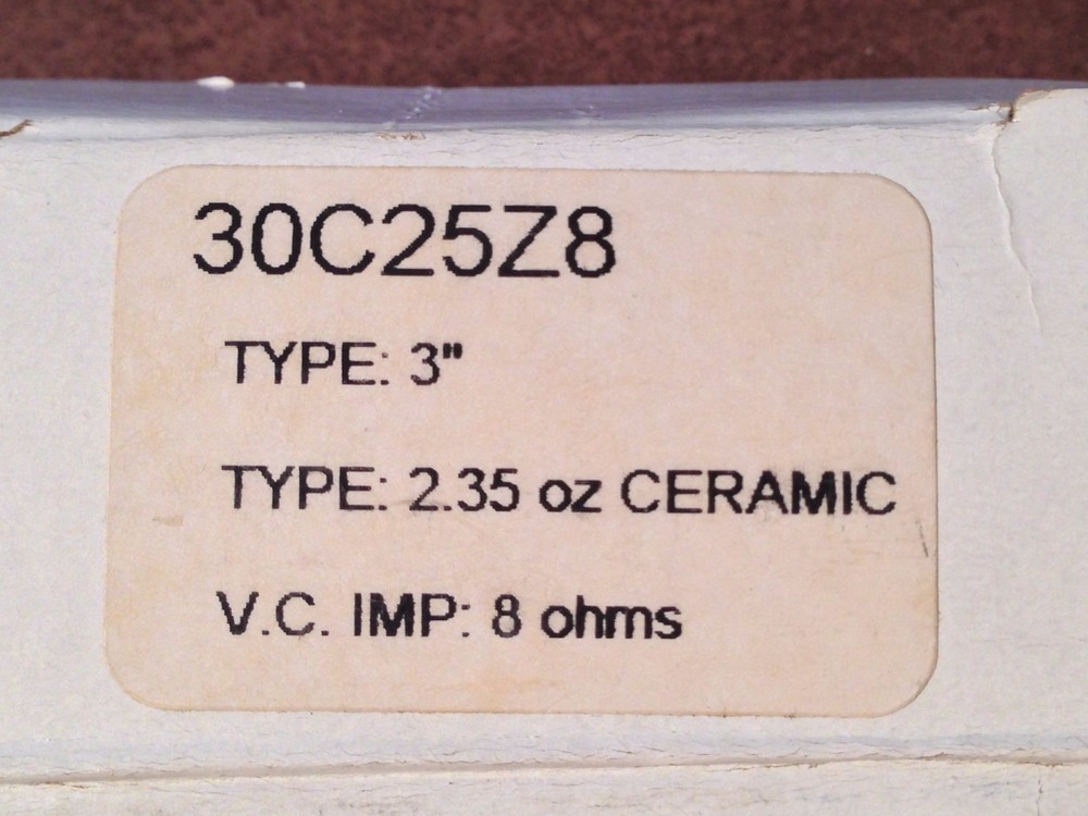Quam 3" speaker, 30C25Z8 8 ohms
