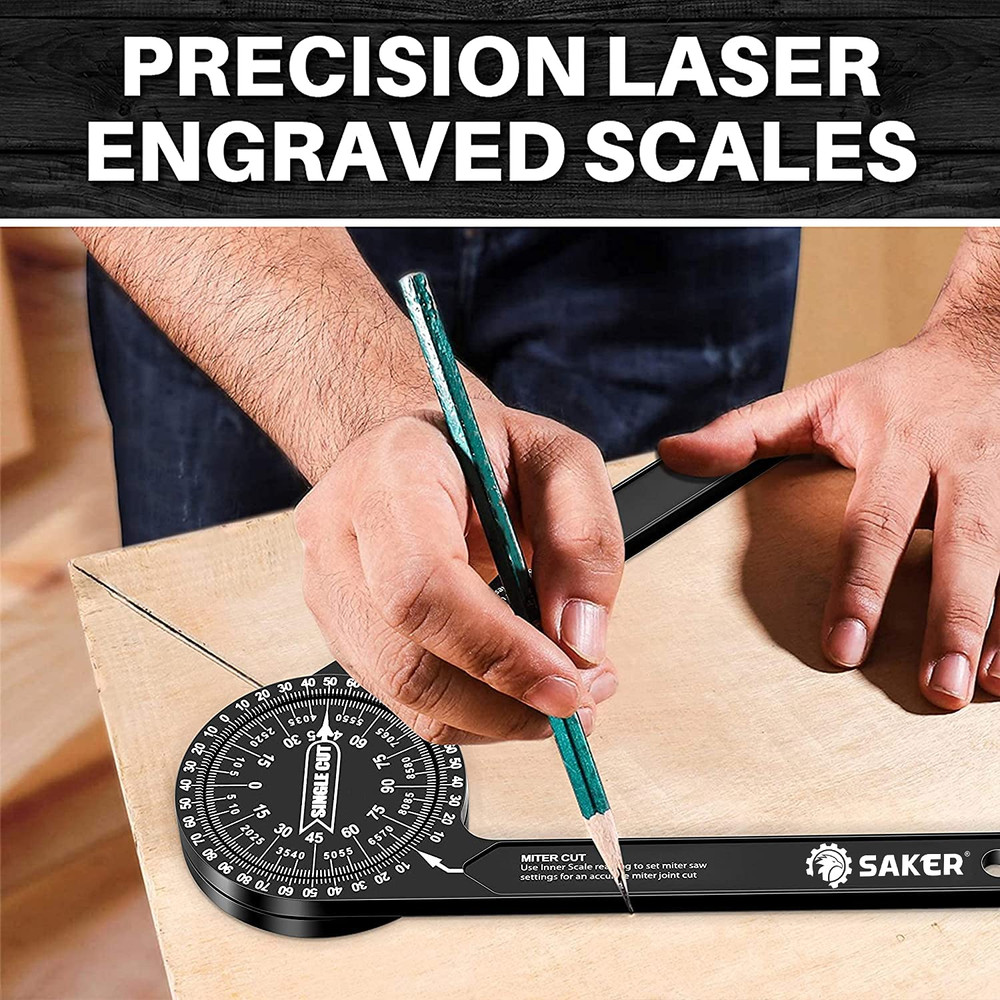 Miter Saw Protractor|7-Inch Aluminum Protractor Angle Finder Featuring Precision