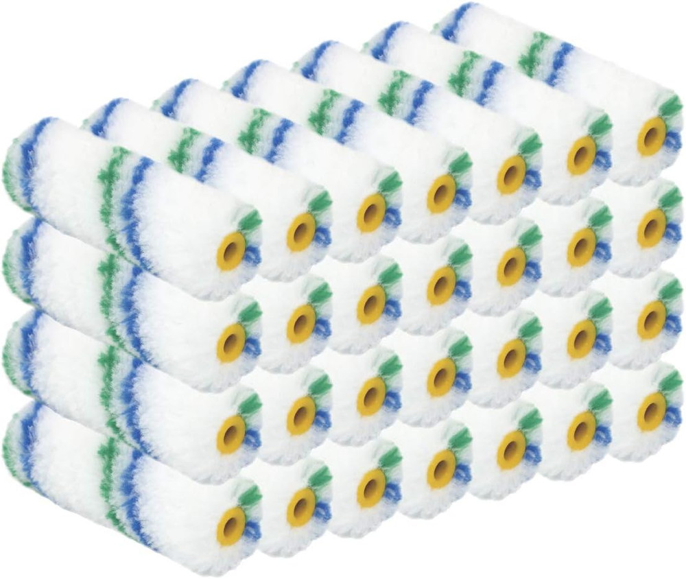 30 Piece Mini Rollers Covers Paint Tools 4 Inch 1/2" Nap 4" Roller