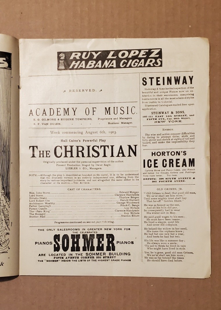2192----1903/04 Academy of Music programs lot of 4 NYC