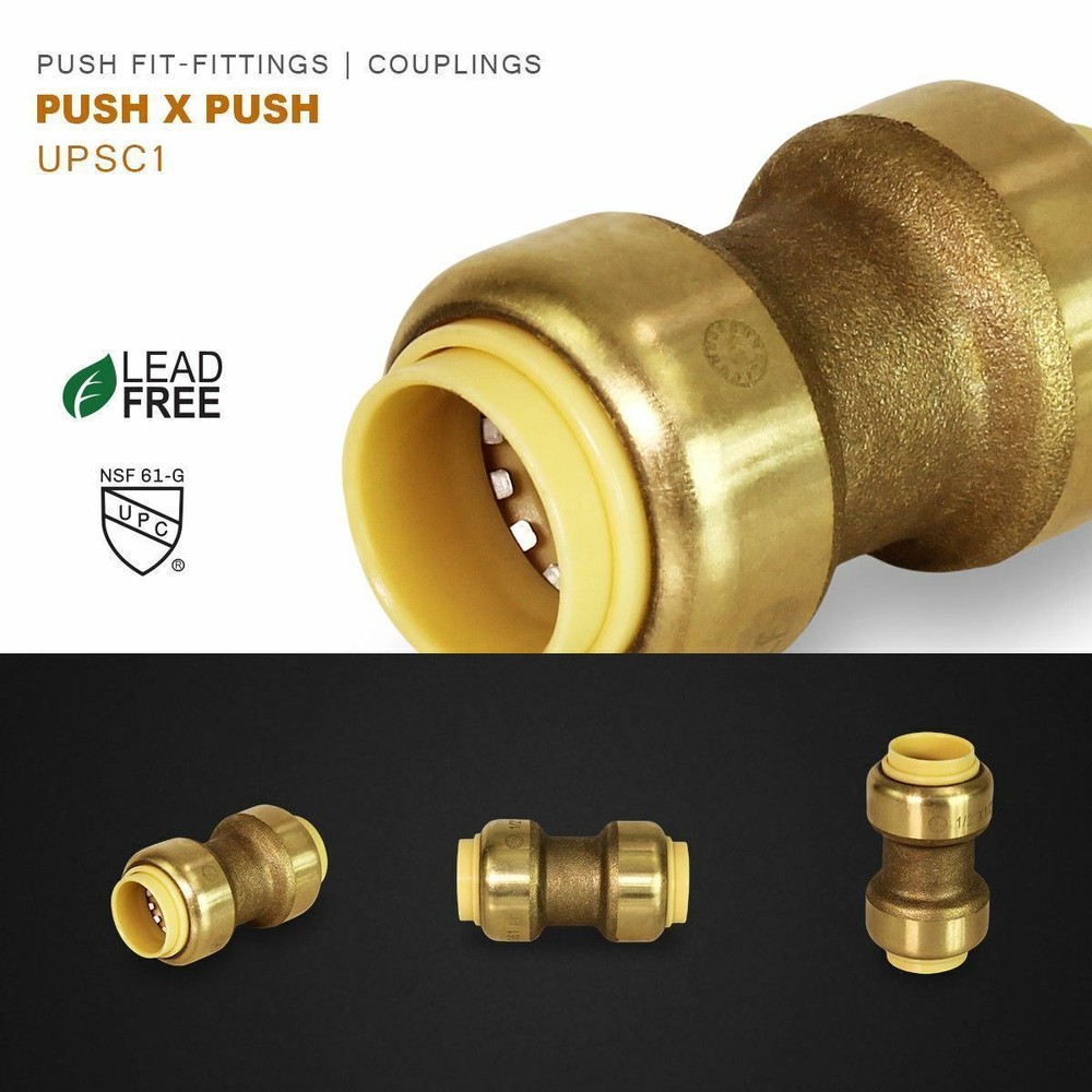 Pushlock® 1 Inch Long Coupling for Push x Push Fitting, Durable, Easy to Install