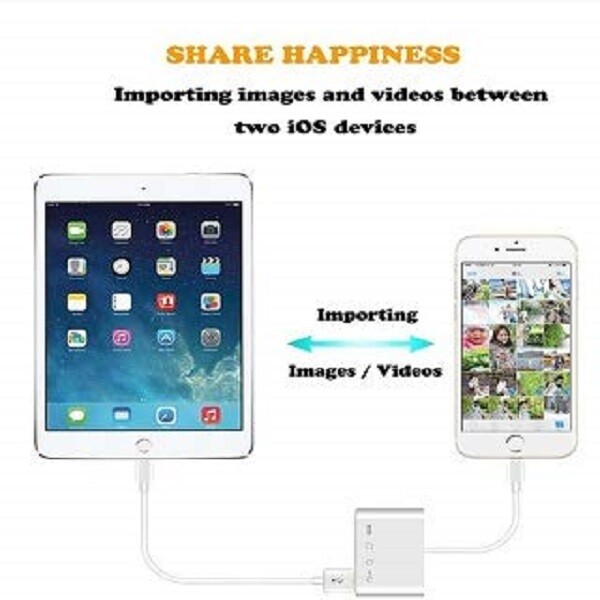 For iPhone iPod iPad IOS 12 Portable 4 in 1 USB SD TF Card Reader Camera Adapter