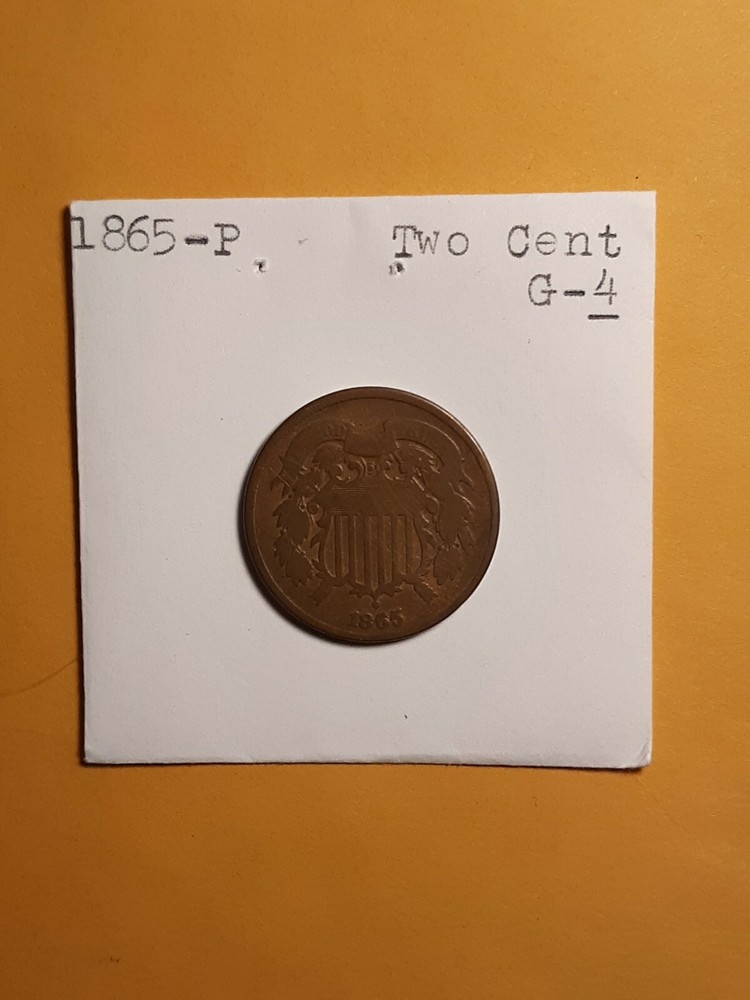 1865 2 Cent Coin Brown