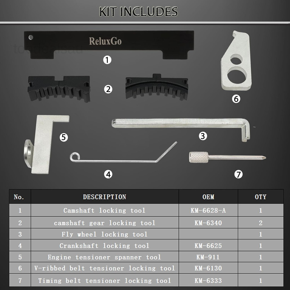 Engine Camshaft Tensioning Locking Alignment Timing Belt Tool Kit for Chevy..