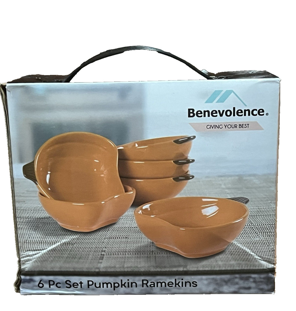 New Benevolence 6pc Pumpkin Ramekins 6oz
