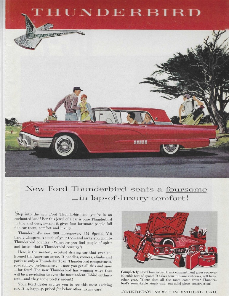 THE THUNDERBIRD 352 SPECIAL V-8 ORIGINAL PRINT AD