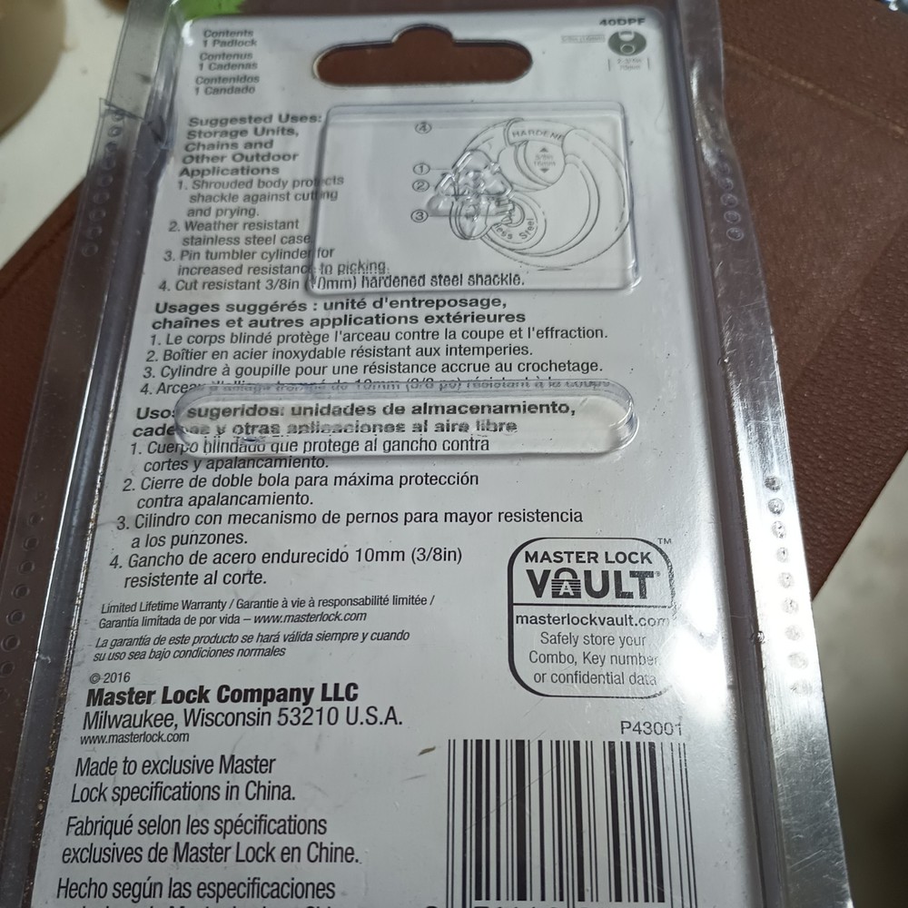 Master Lock 40DPF Stainless Steel Padlock