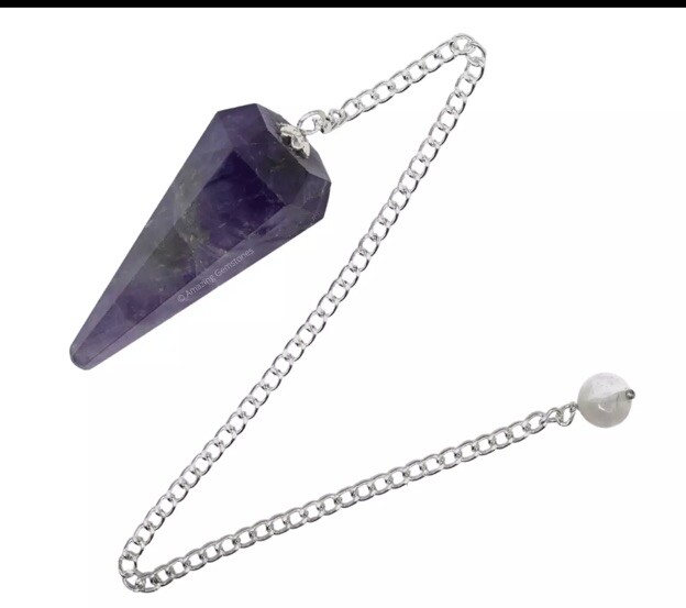 Amethyst Pendulum Crystal Stone, Faceted Pendulum Divination Tools, Dowsing