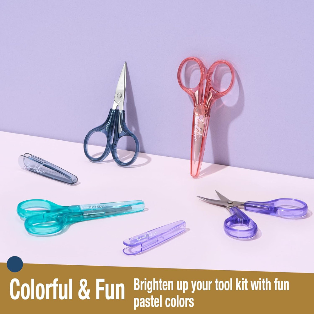 Detail Craft Scissors Set (2 pcs) Curved and Straight, Sharp, Compact | Sewin...