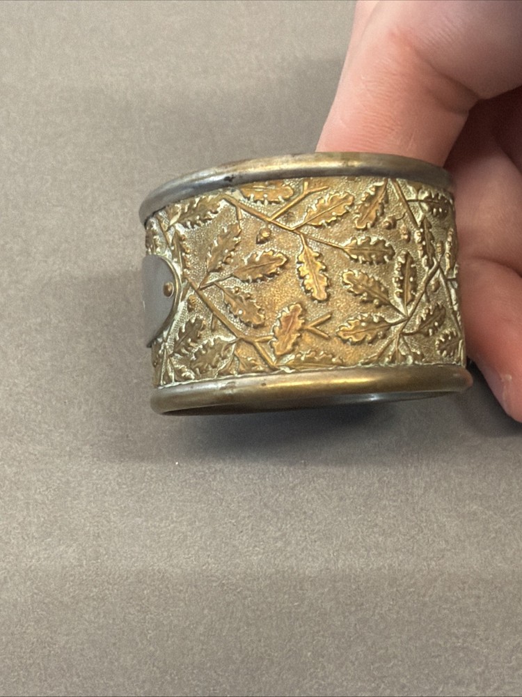 Antique Leaf Napkin Ring Marked 6 B60