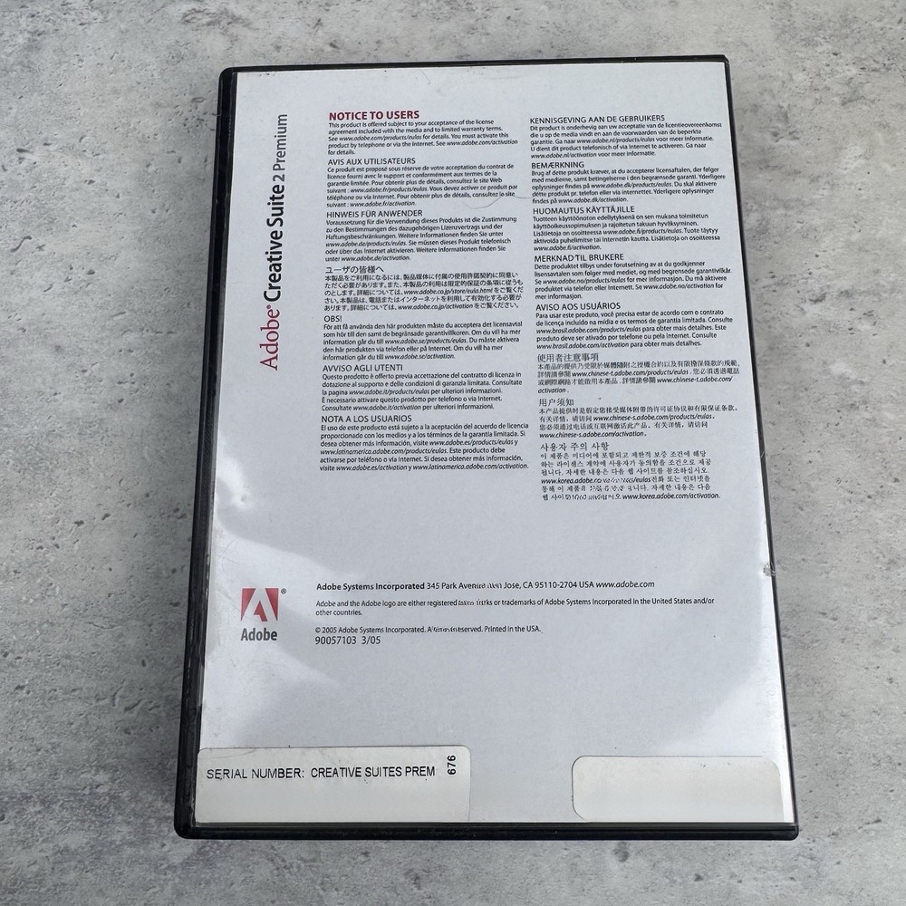 Adobe Creative Suite® 2 Premium Full Version For Windows 6 Discs Complete