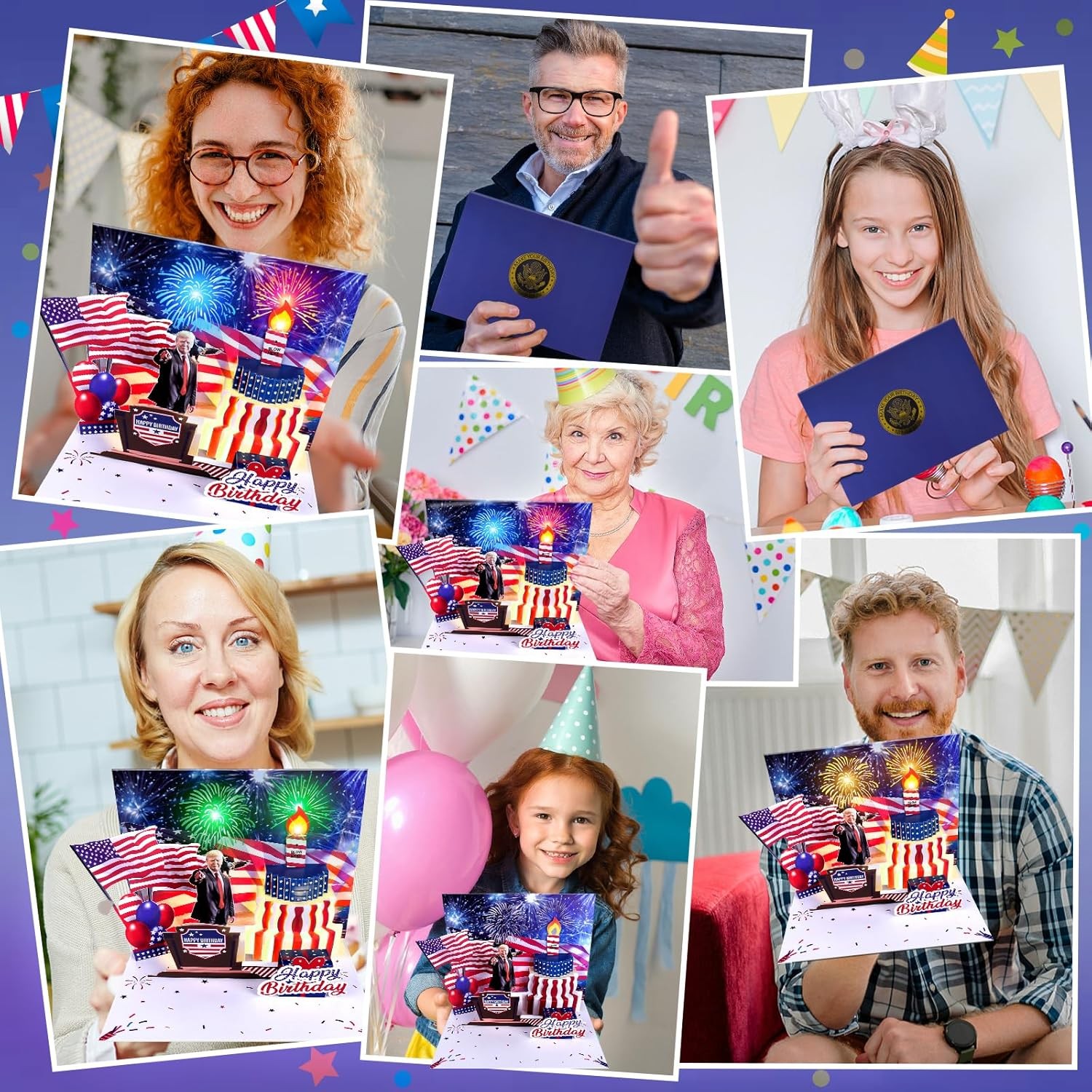 Birthday Card, Musical Pop Up Greeting Cards w Light, Blow Out Candle & Play Hap