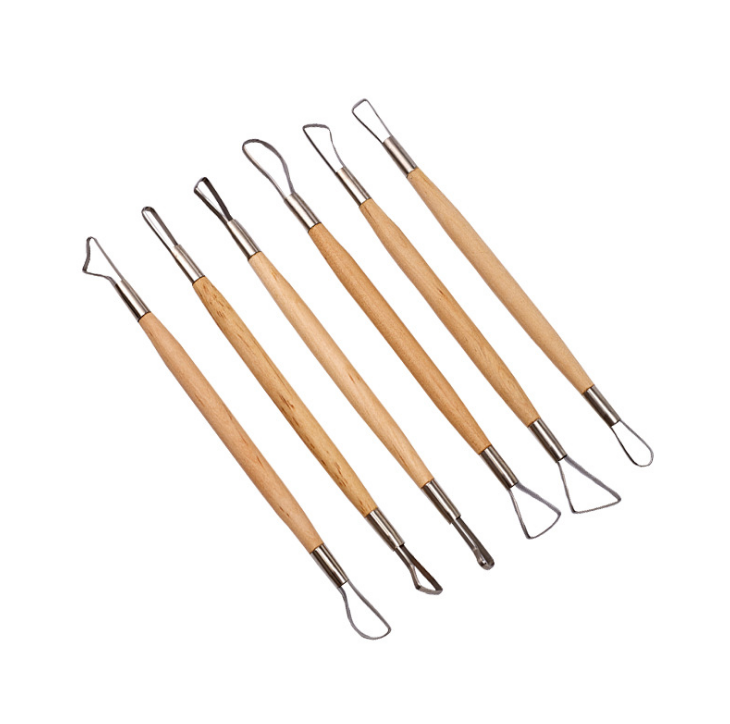 6Pcs Clay Tools Pottery Ceramic Sculpting Tools Carving Ribbon Wire End Loop Set
