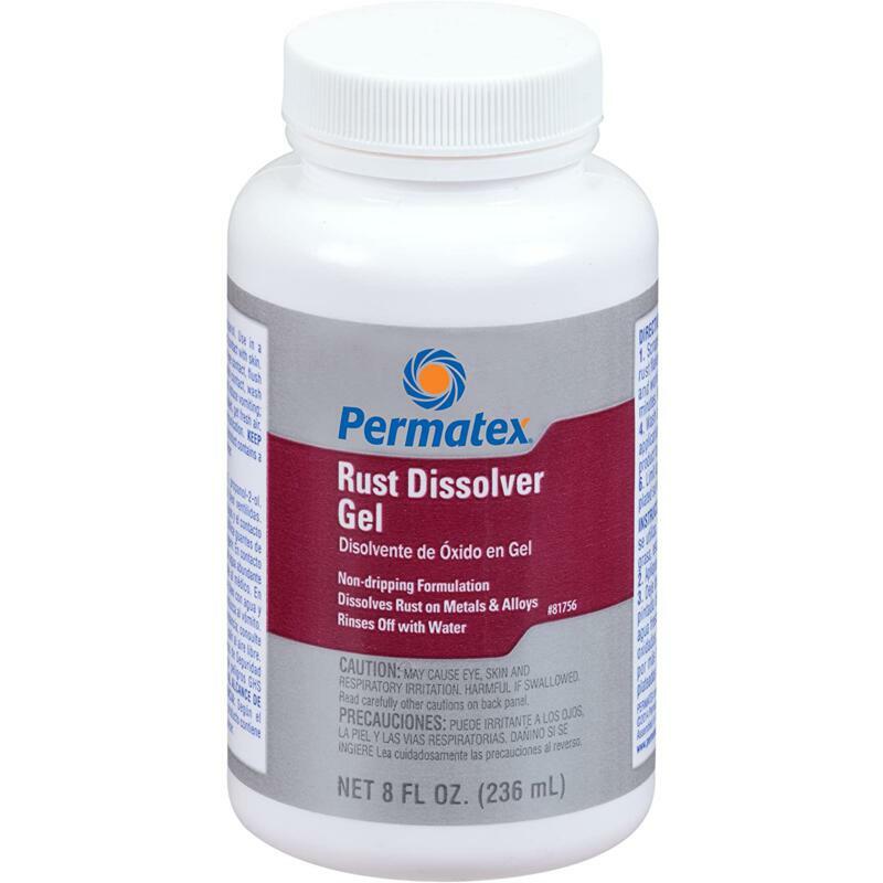 Permatex Rust Dissolver 81756; Rust Dissolver Gel 8 oz. Bottle, Pink