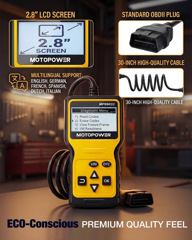 MOTOPOWER MP69033 Car OBD2 Scanner Code Reader Engine Fault Scanner CAN Diagnost