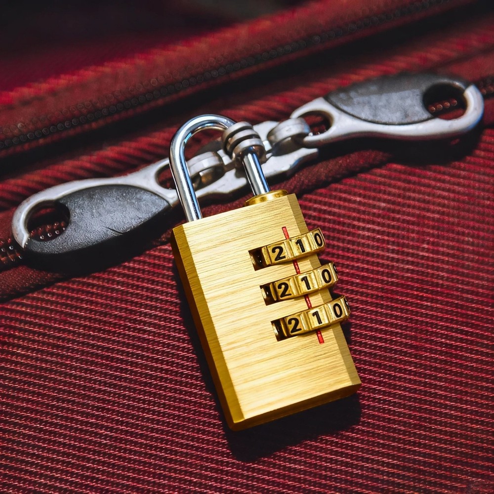 Brass Combination Lock 3.15", 4 Digit Resettable Combination Padlock Yellow