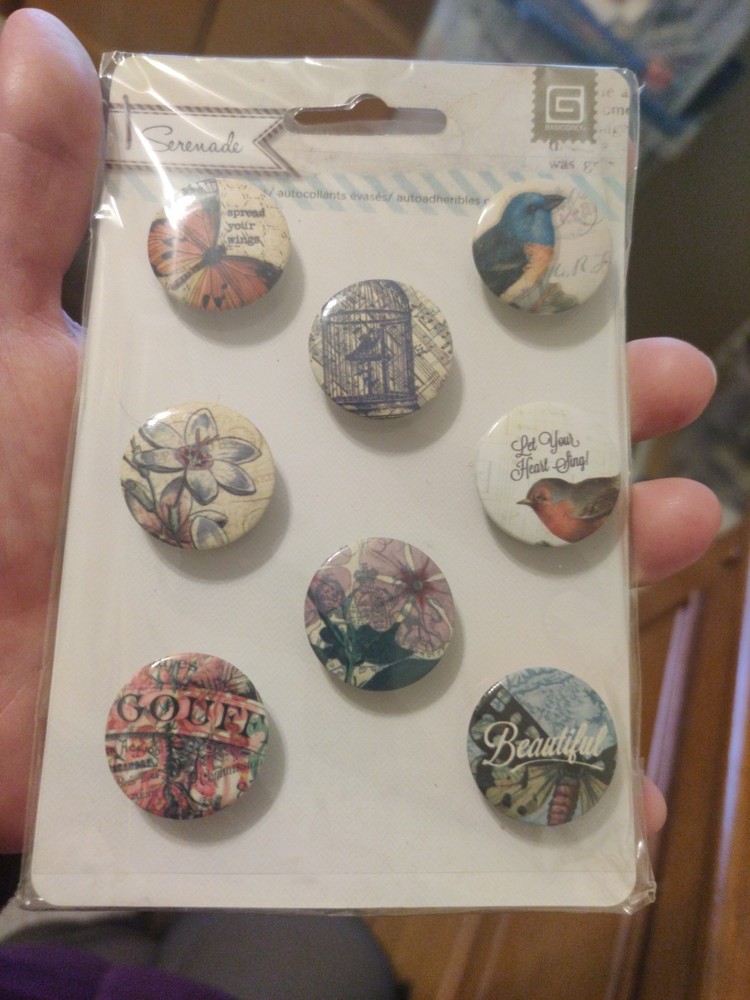 8- 1" Serenade Flair Button Stickers  #63b