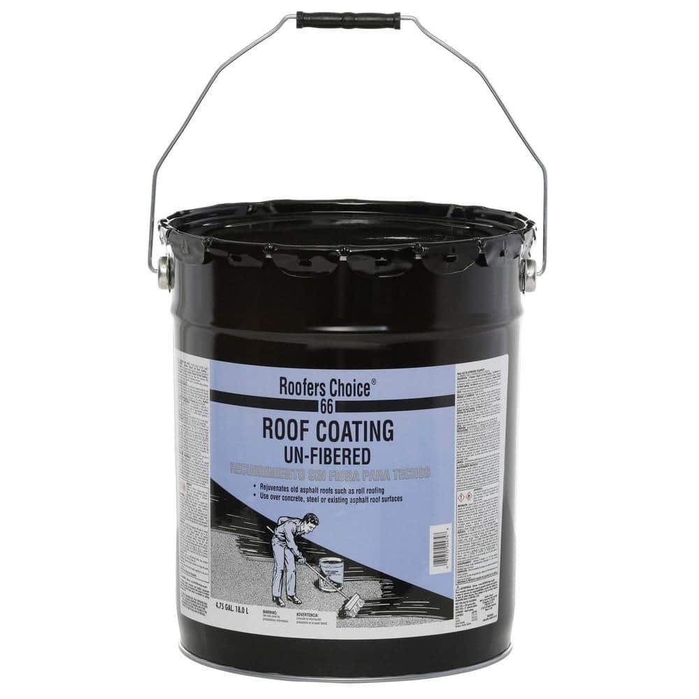 66 Home Roof Coating Waterproof Black Elastomeric Rubberized Sealant 4.75 Gal.