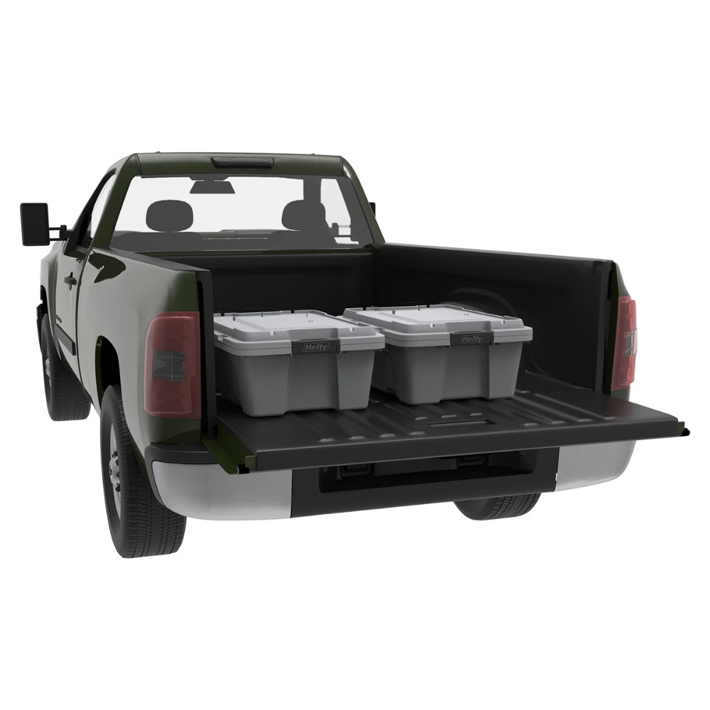 Hefty 12 Gal Max Pro Plastic Storage Tote Gray Utility Bin Latching Lid, 6-Pack