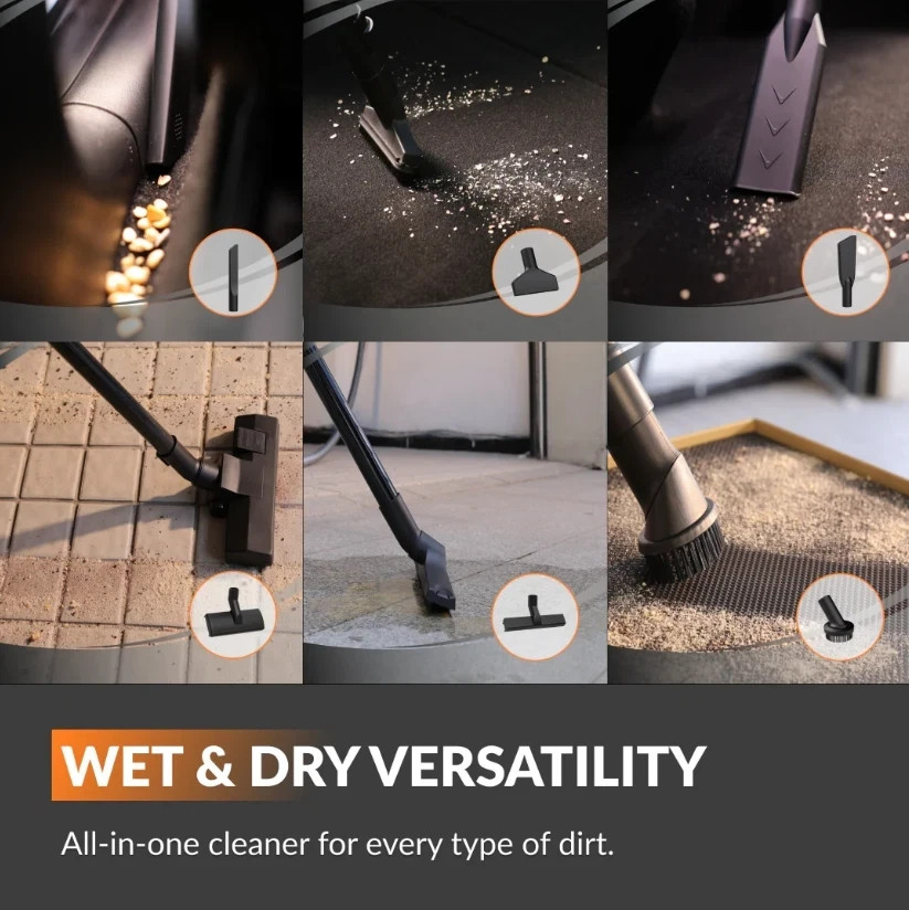 Giraffe Tools Wet and Dry Vacuum Cleaner Wall Mounted 1200W with Remote Control