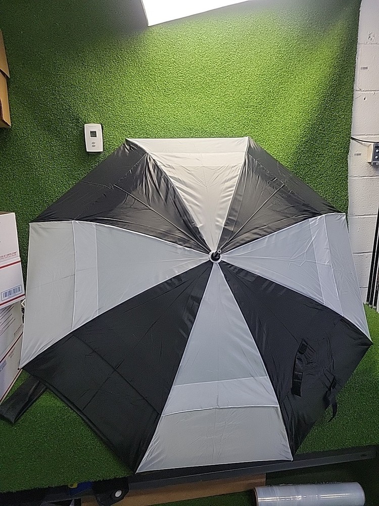 Wind Vent Golf Umbrella Black White - BB13853