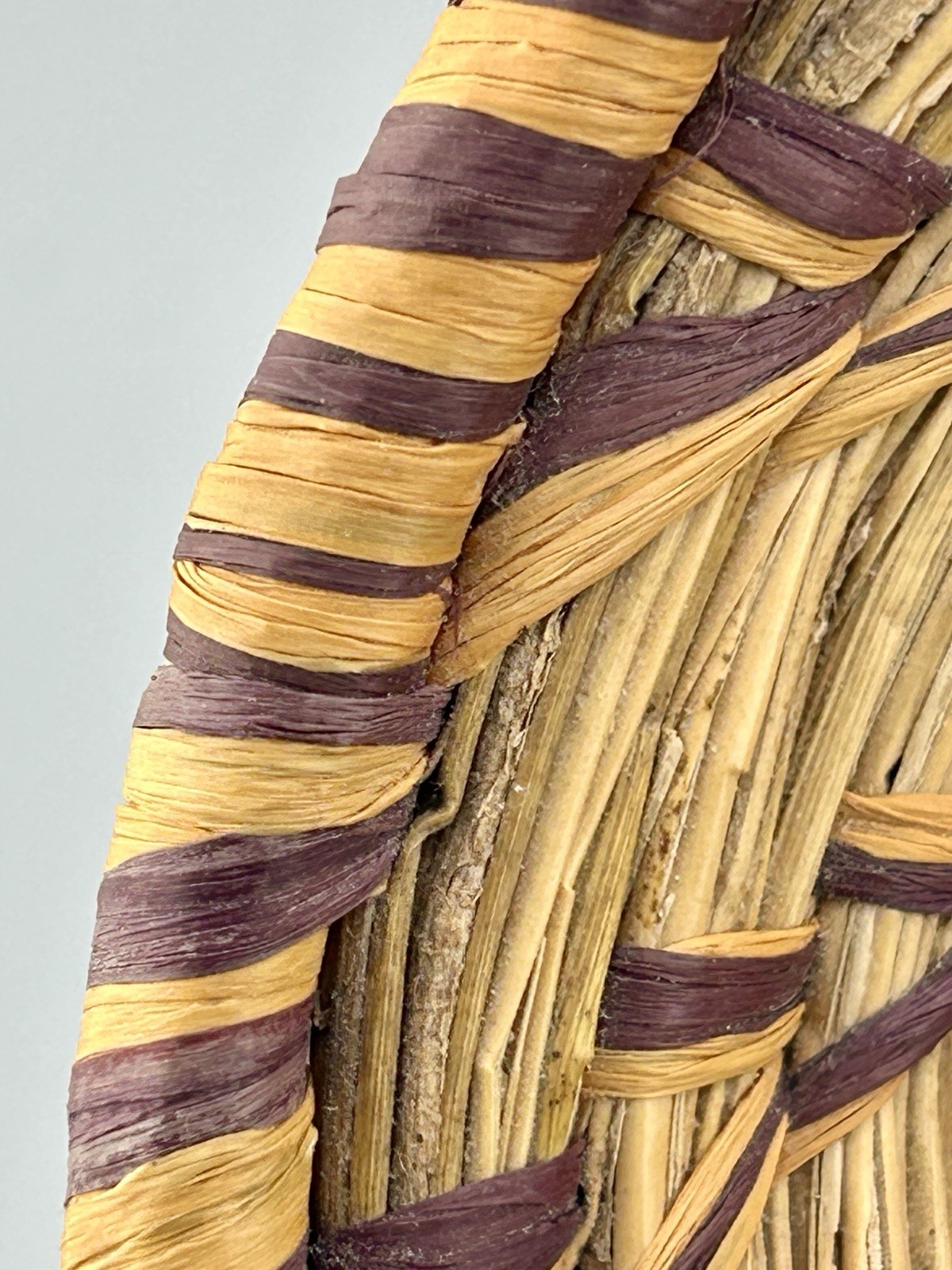 Antique Tohono O’odham Papago Coiled Basket 6½″ Dyed Fibers Early 1900s